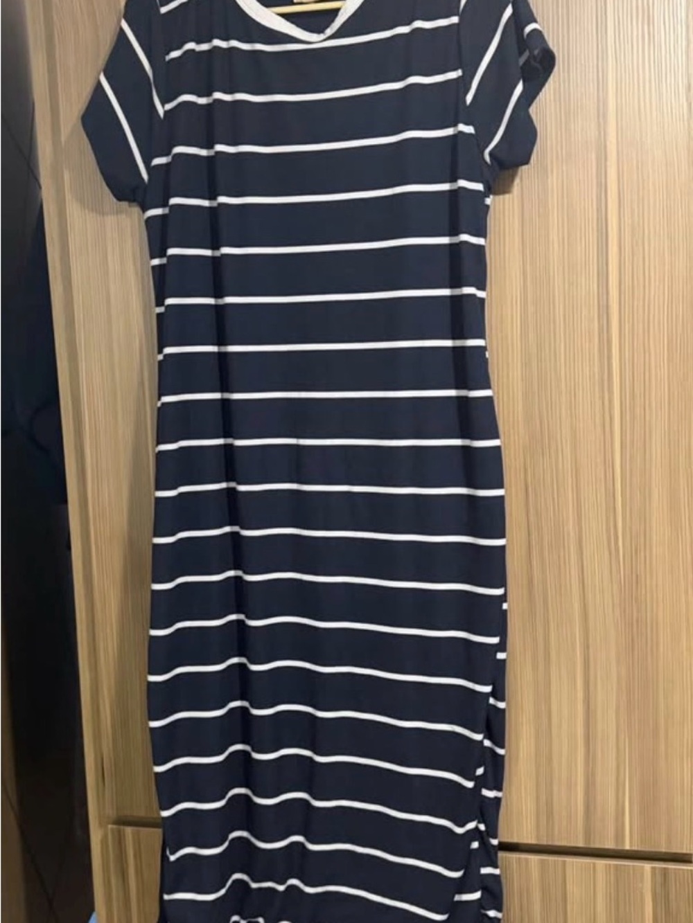 Striped Navy and White Short Sleeve Dress